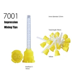 Dentistry Materials Dental Impression Mixing Tips Yellow Intraoral Tip Disposable Silicone Rubber Mixing Head Mixing Tube