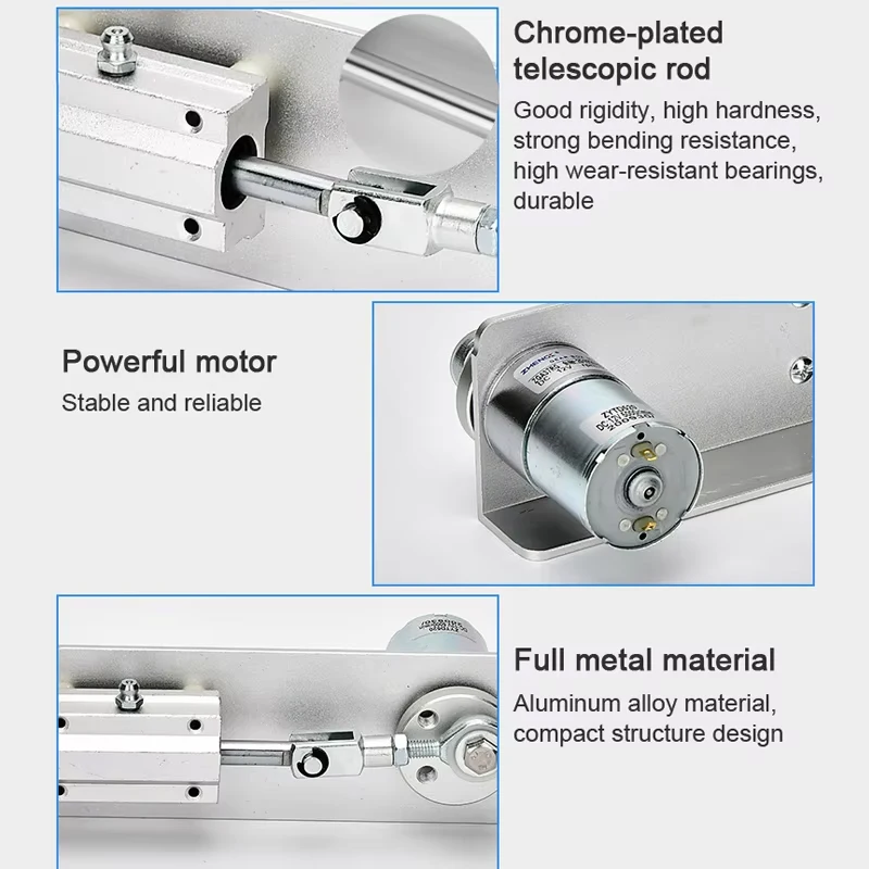 DC 12V Mini Gear Reciprocating Linear Actuator with Adjustable Speed Controller Telescopic Motor 15/20/25/30mm Stroke
