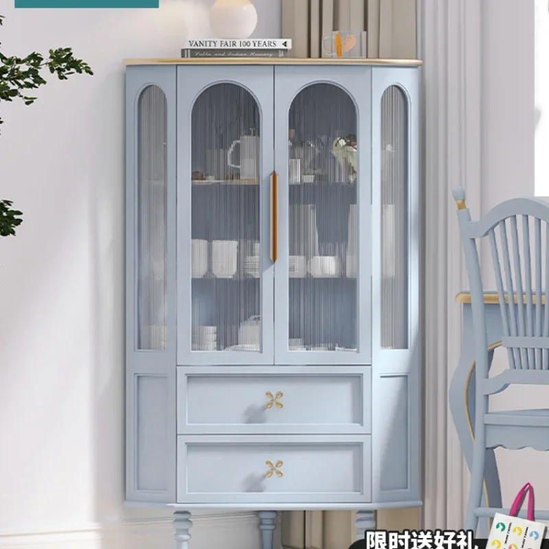 Simple side cabinets, tableware, wine glasses, lockers, large capacity high cabinets against th