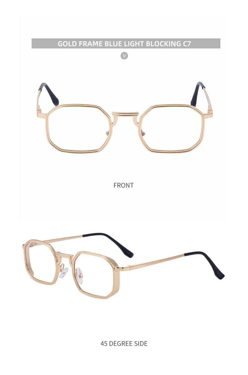 Steampunk Klassische Rechteckige Sonnenbrille für Herren 2026 Luxusmarke Punk Polygon Metallrahmen Sonnenbrillen für Männer Fahrbrillen Schutzbrille – Detail 21