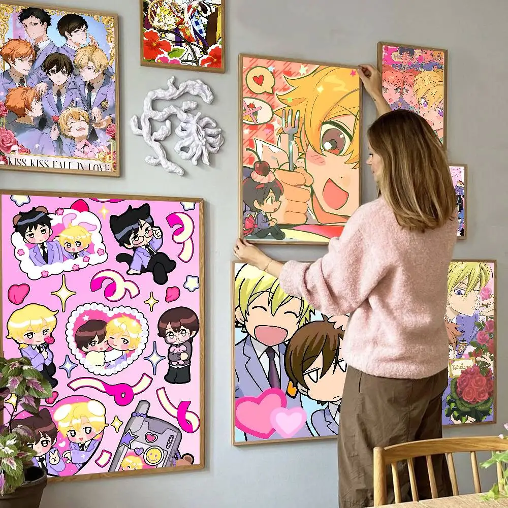 الكلاسيكية أنيمي عوران المدرسة الثانوية المضيف نادي أنيمي الملصقات لزجة HD جودة جدار الفن الرجعية الملصقات للمنزل ديكور جدران