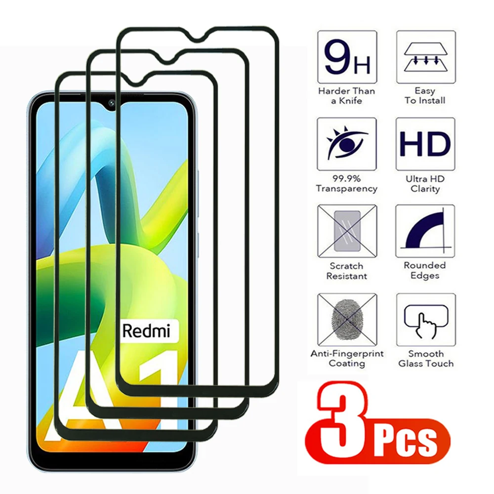 3Pcs Anti-Burst Glass For Xiaomi Redmi Note 8 9 Pro Max 9S 8T 9T Screen Protector Redmi 8A 9A 9T 9C NFC A1 A2 Plus Tempered Film