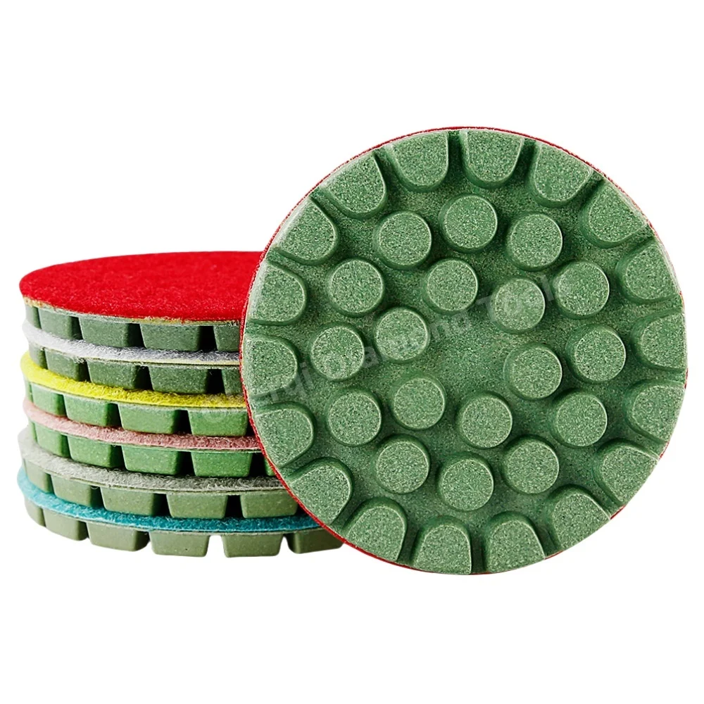 

6PCS 4 Inch 100mm Concrete Polishing Pads Diamond Floor Polishing Pad for Concrete Cement Terrazzo Marble Granite Floor