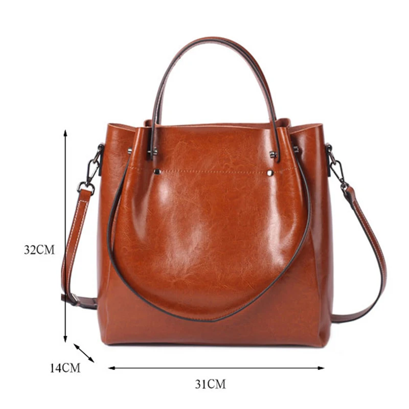 New leather women\'s bag, large capacity TOTE, fashionable and versatile, single shoulder crossbody handbag, large bag