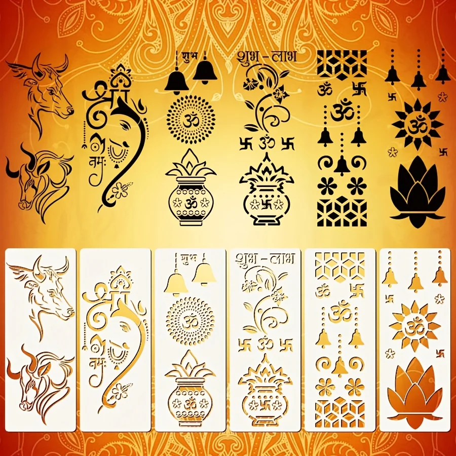 Reusable Diwali Rangoli Painting Stencils