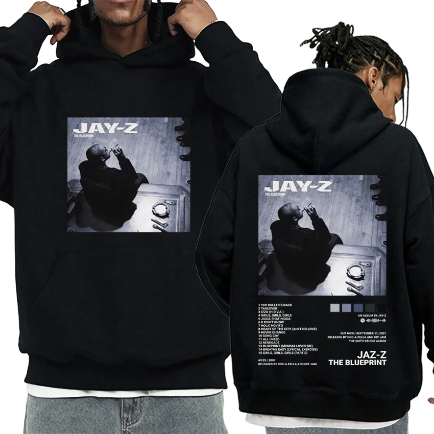 Hot Rapper Jay-Z Album Print Hoodie Unisex Herbst Winter Hip Hop Vintage Streetwear Männer Frauen übergroße Fleece lose Sweatshirt