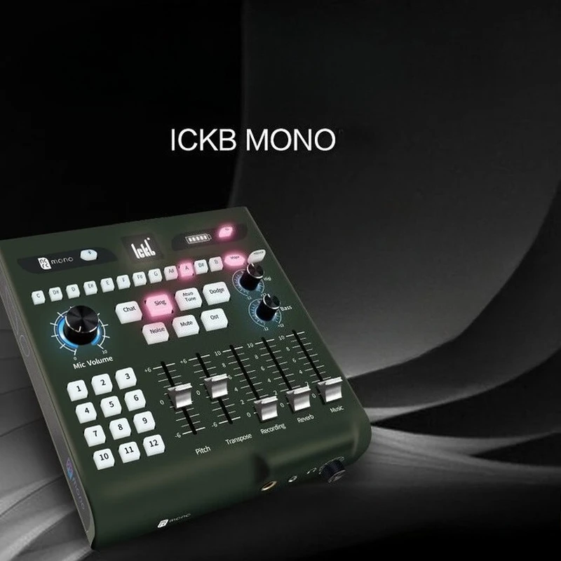 

ICKB MONO Mobile Phone Computer Sound Card Indoor and Outdoor Live Streaming karaoke Recording Audio Works Standard Equipment