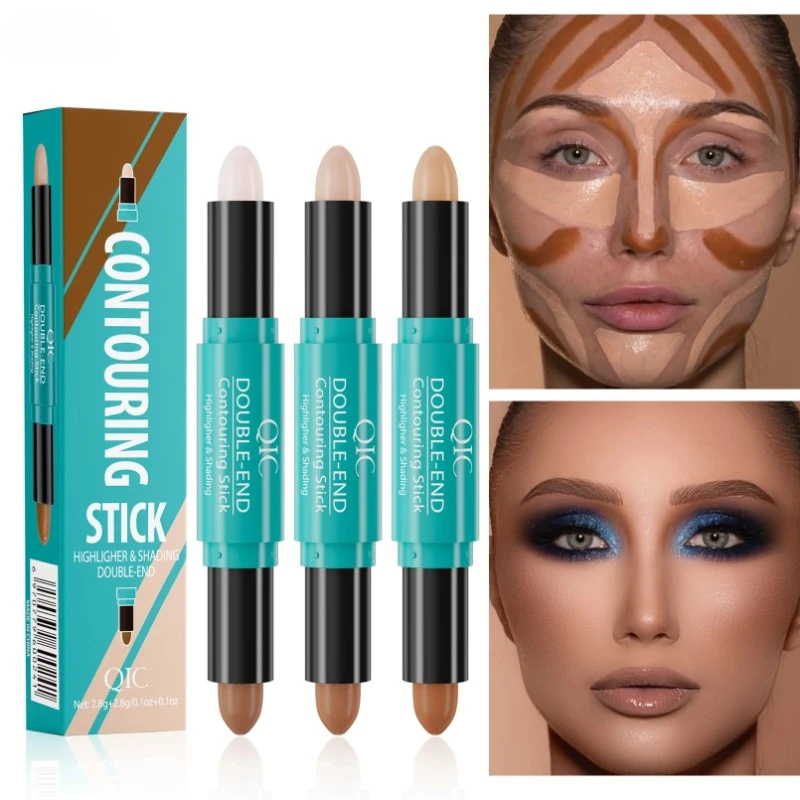 Gezicht Foundation Concealer Pen Langdurige Donkere Kringen Corrector Contour Concealers Plakken Cosmetische Make-Up 2 In 1 Markeerstiften