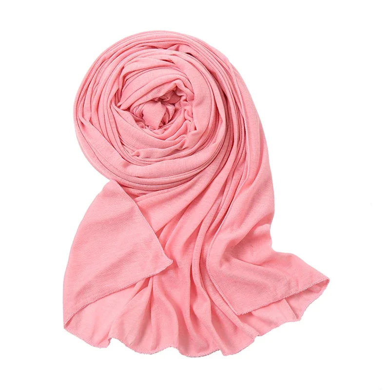 Einfarbig Premium Jersey Hijab Schal Frauen Plain Modal Baumwolle Schal Elastizität Muslimischen Hijab Turban Islam Stirnband Wraps – Detail 8