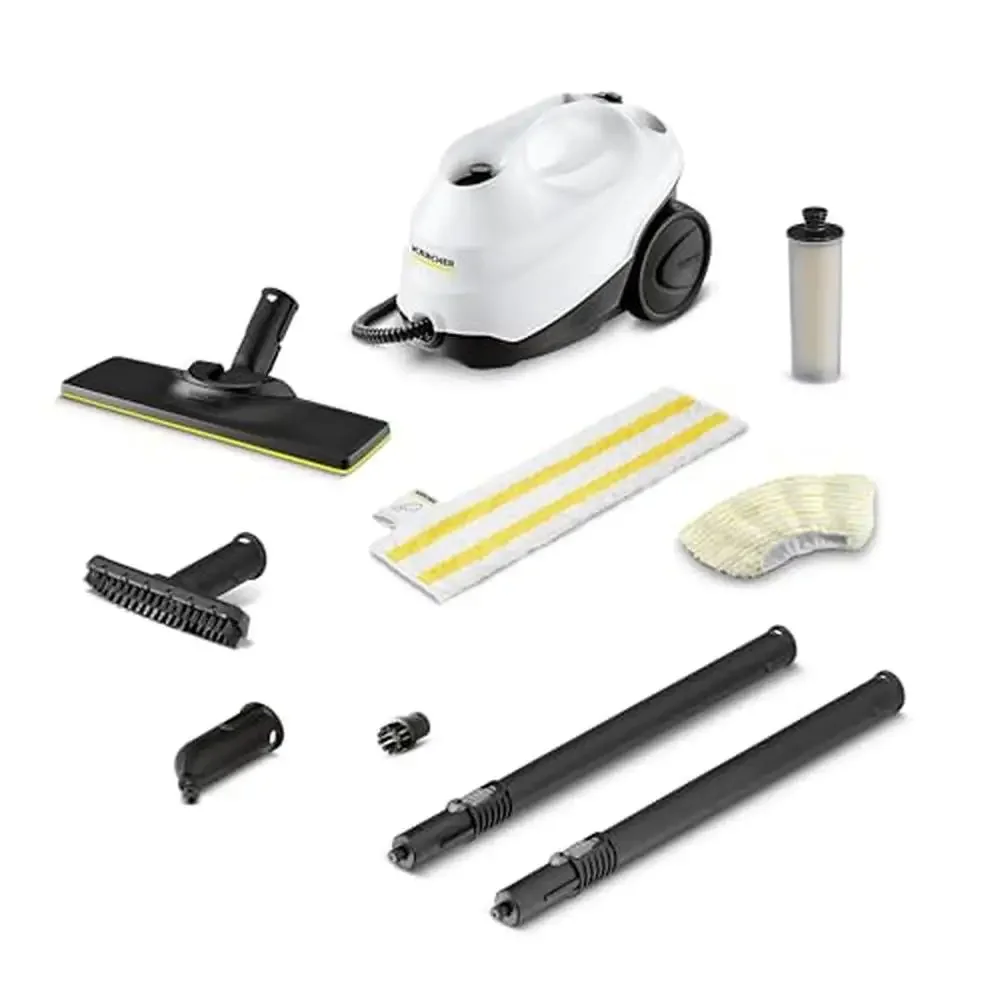 

Multi-Purpose Power Steamer Deep Clean Laminate Grout Tile Mirrors Heat-Up in 40 Sec Continuous Steam Attachments Included