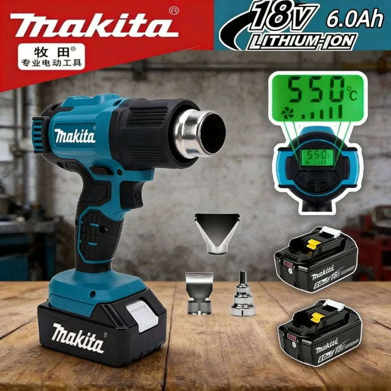 

Makita Cordless Temperature Control Heat Gun Handheld Hot Air Gun 550°C With LED Display Soldering Thermal Blower 18V