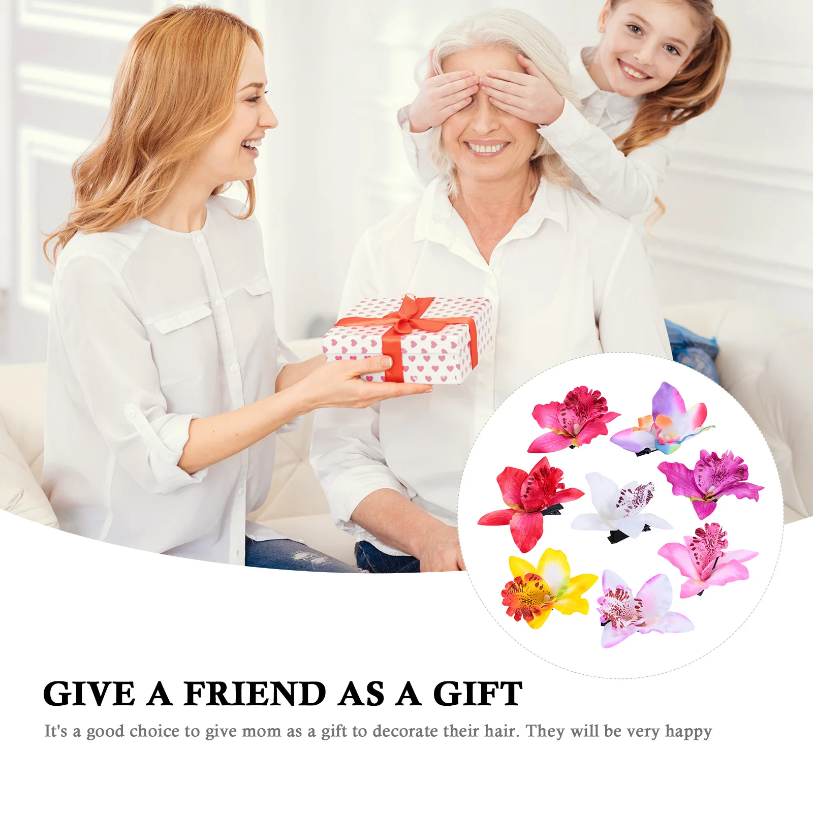 

8 Pcs Orchid Flower Beach Photo Bride Bridal Hair Accessories Woman Floral Hairpin Fabric