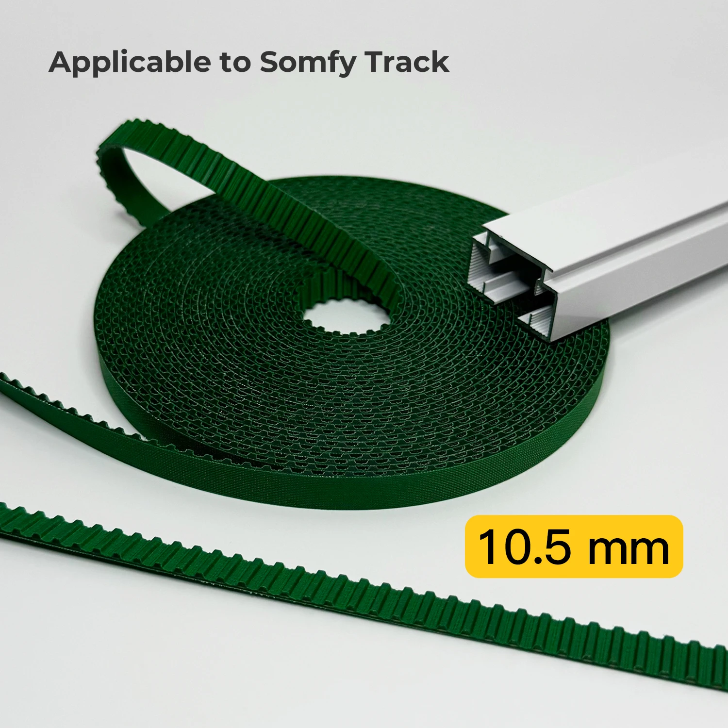 Correia Verde de 10,5mm de Largura para Trilho de Cortina Elétrica Reforçada com Fio Metálico Acessórios para Motor de Cortina S Rail