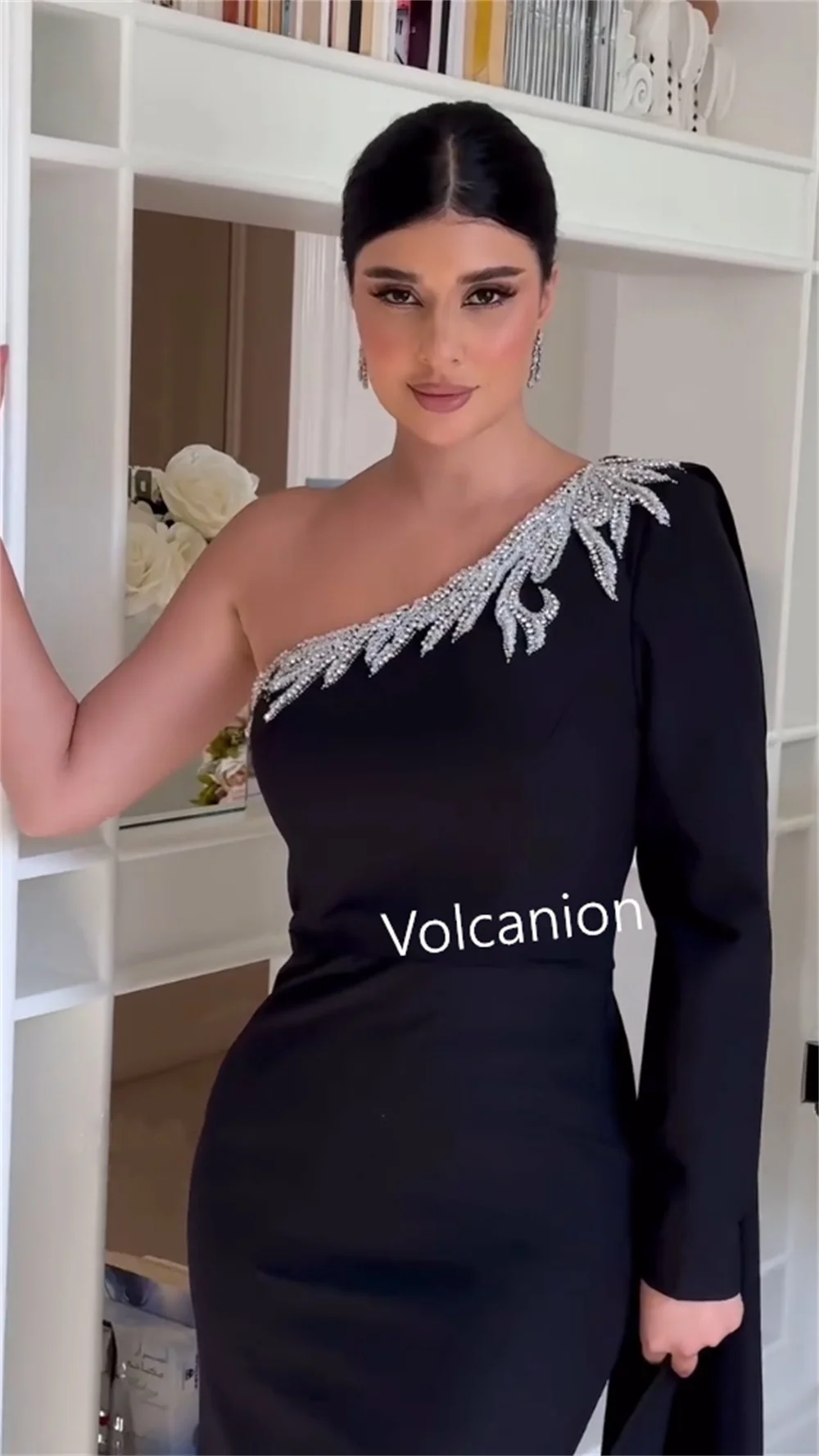 Длинные платья на одно плечо из джерси с блестками по индивидуальному заказу, вечерние классические изысканные формальные платья на заказ