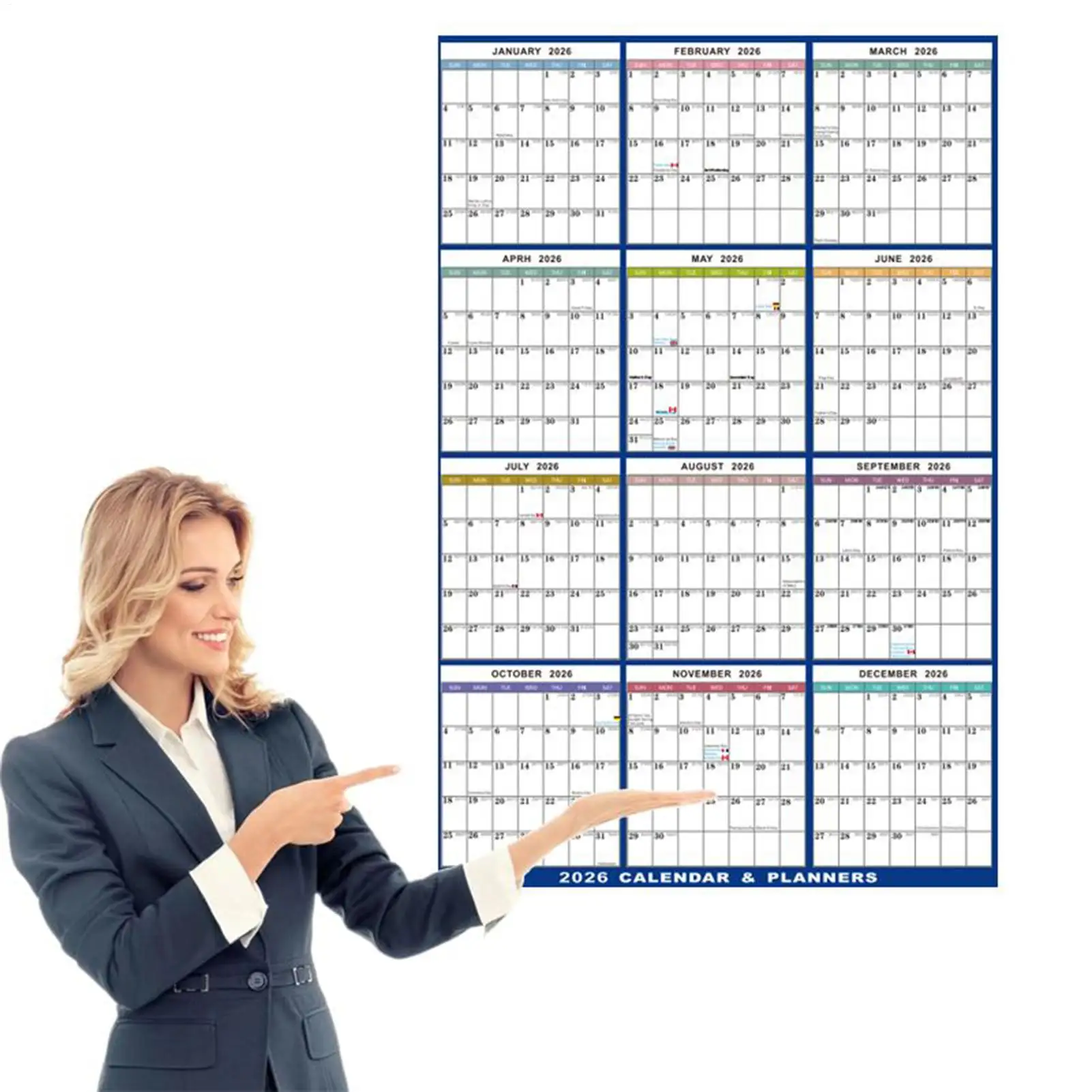 2026 Calendar Large Erasable Calendar 2026 Wall Decor Agenda Academic Planner Foldable for Home Decor Office Family College