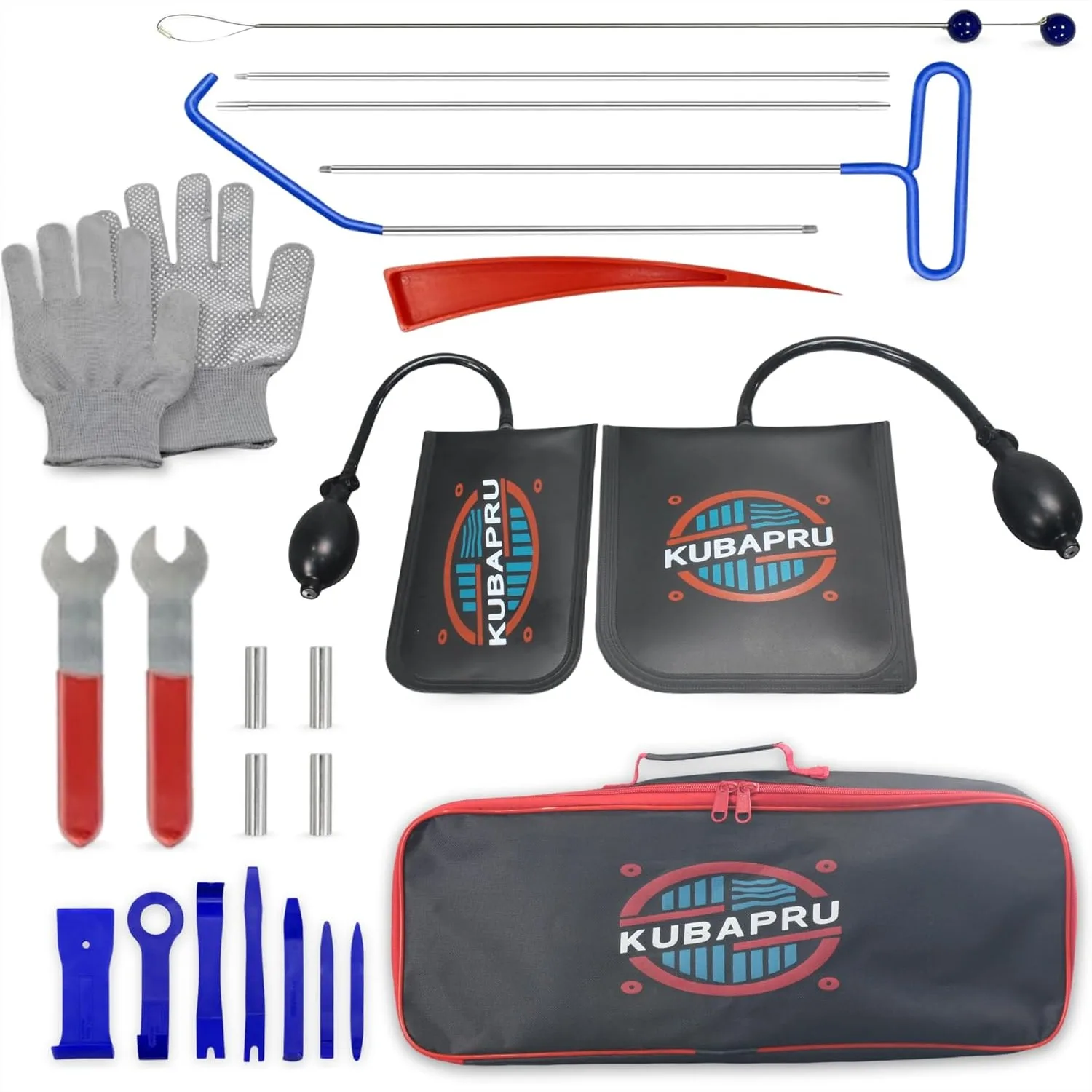

22-Piece Car Repair Tool Kit with Stainless Steel Tools, Inflatable Air Wedge, and Carrying Bag for Vehicle Maintenance and