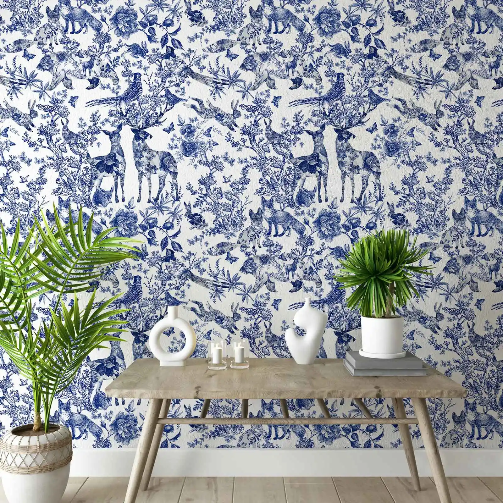 Victorian Wildflowers Wallpaper Peel and Stick,Beautiful Boho Woodland Forest Wallpaper Mural, Self-adhesive Or Tradition Papers