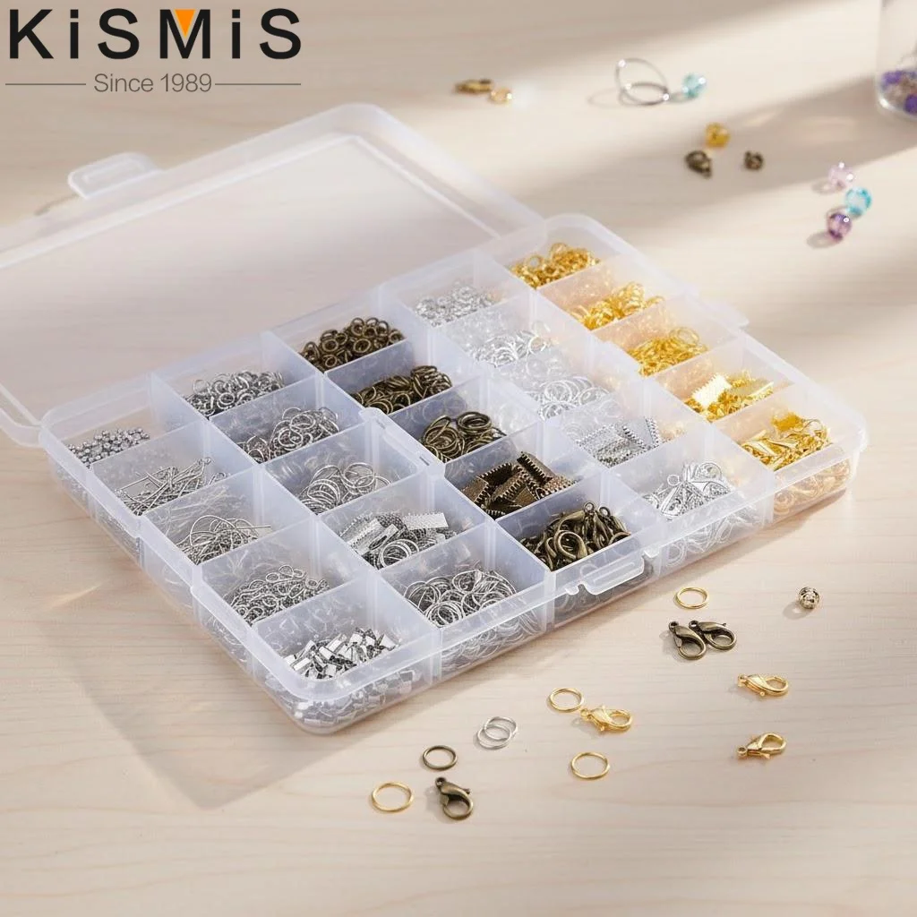 

Набор для изготовления украшений из сплавов с застежками-карабинами, разъемными кольцами и крючками для серег для поделок своими руками