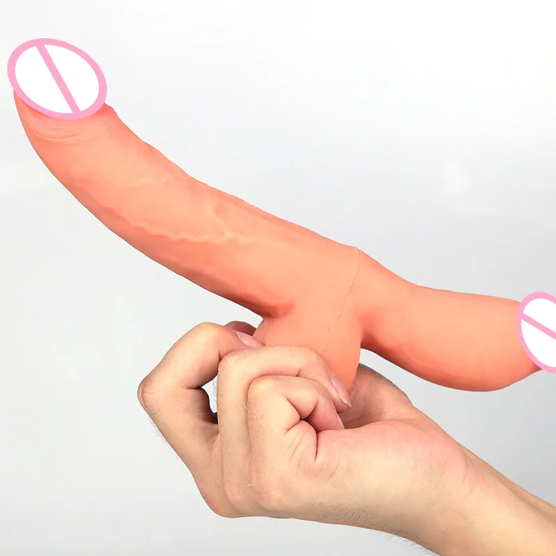 Gode à double tête en silicone souple pour femme, jouets sexuels lesbiens, mastjaune, anal réaliste, long vagin, masseur de prise, nouveau