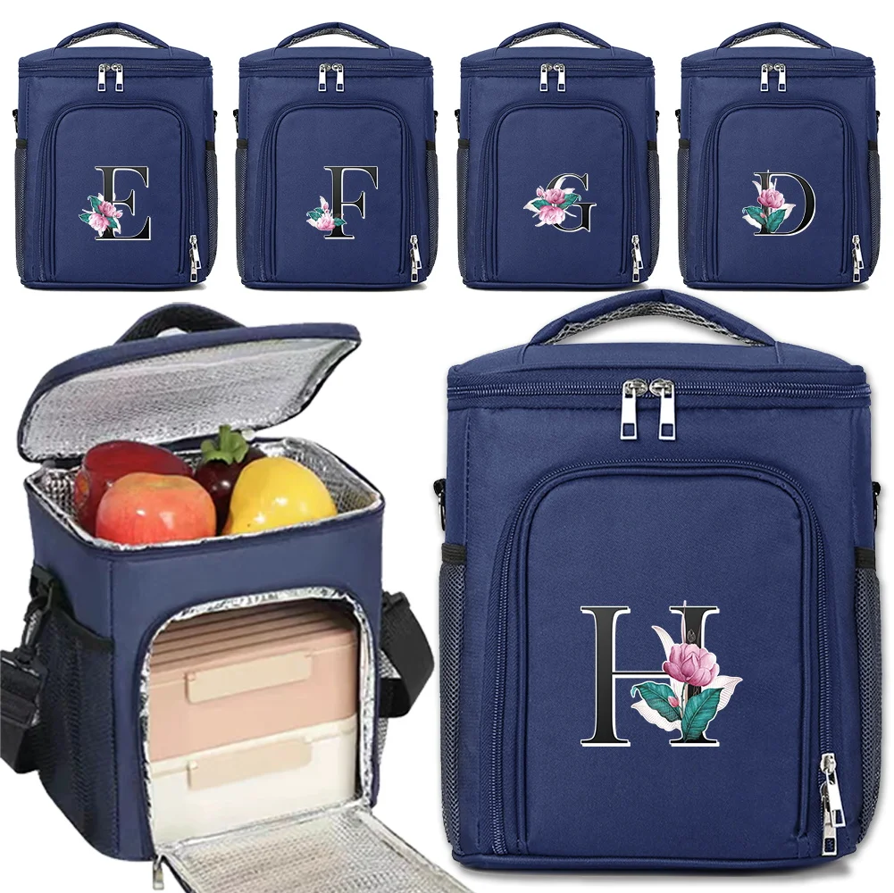 

Thermal Bags Cooler Insulated Case Thermal Insulation Box Shoulder Storage Bag Portable Crossbody Lunch Bag Whitemarble Pattern