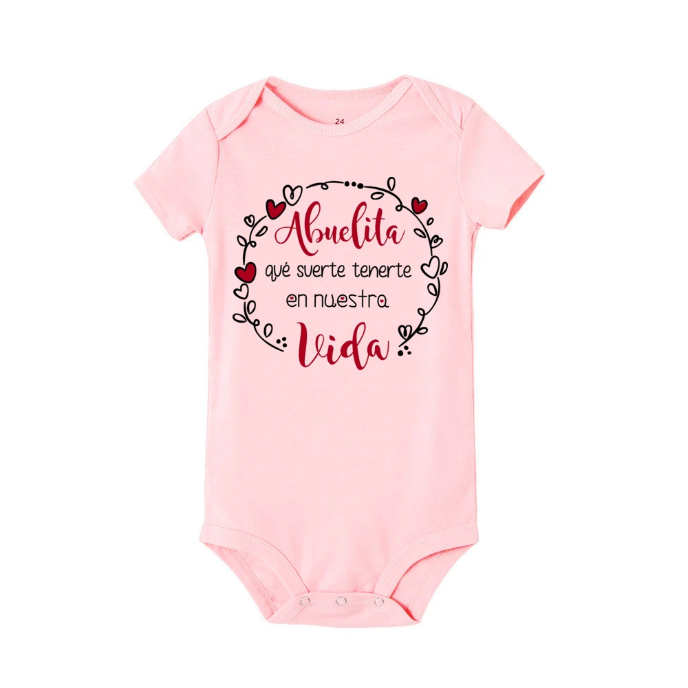 Grandma It\'s Fortunate That You\'re in Our Lives Baby Romper Short Sleeve Bodysuit Casual Comfort Jumpsuit Newborn Summer Clothes