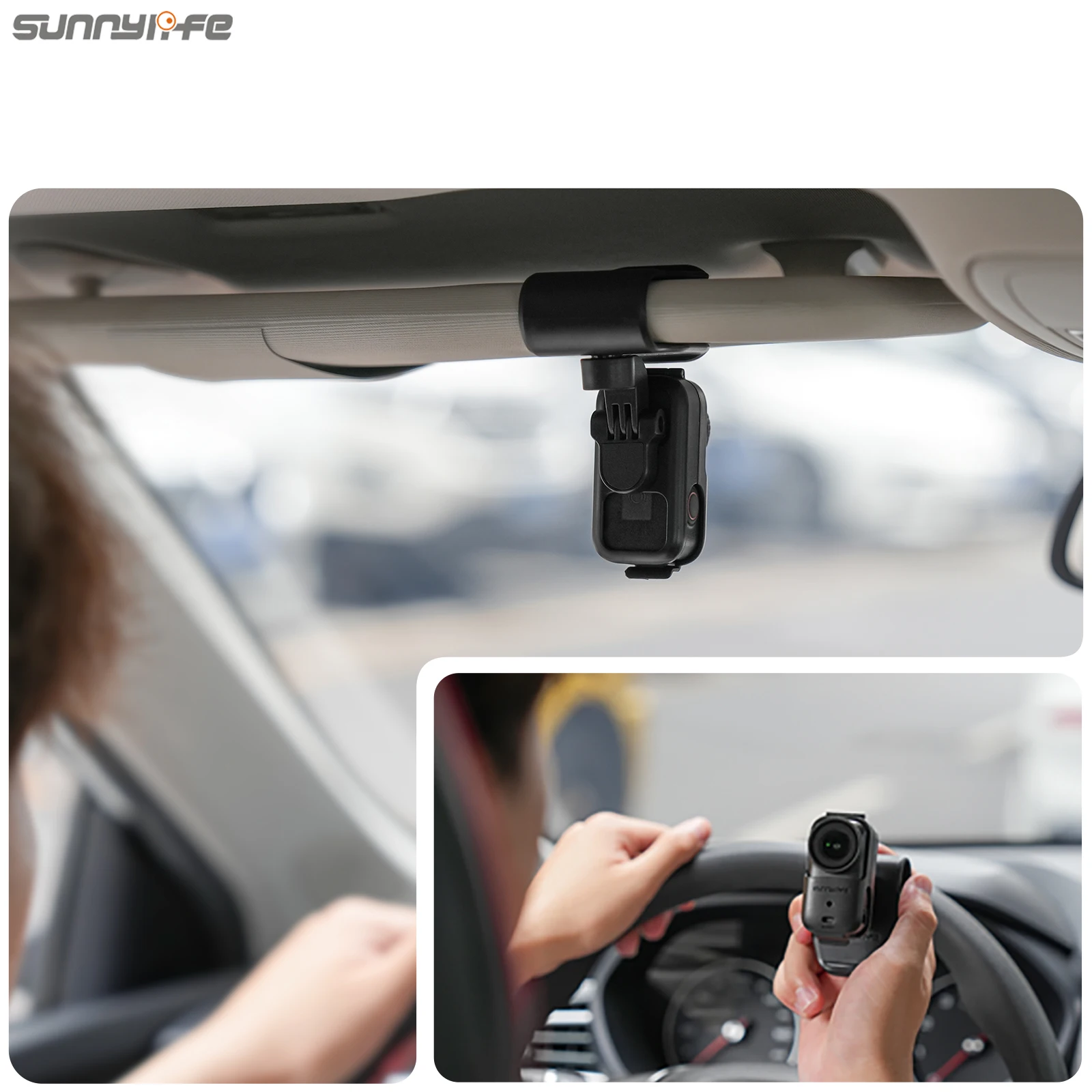 Quick Release Car Sun Visor Mount Adjustable 360° Rotation Auto Sun Visor Clip Holder Durable Sturdy for DJI Osmo Nano