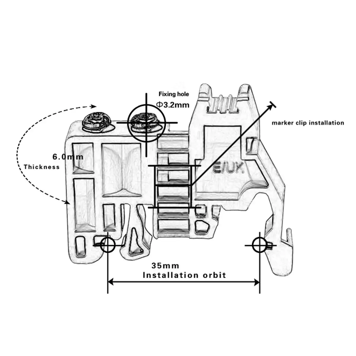 Enjoy Life, It's Worth Having E/Uk Din Rail Terminal Blocks End Stopper Bracket Grey,Terminal Block Connector(Pack