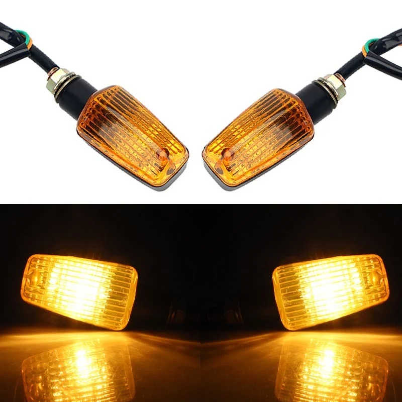 2Pcs Motorcycle Mini Turn Signal Light Yellow LED Universal Motorcycle Light Blinkers Flasher Amber Blinker Moto Accessories