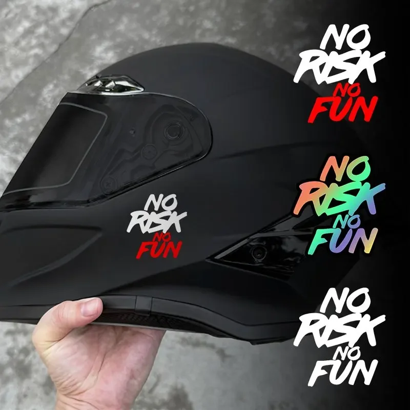 1 Stück auffälliger roter Aufkleber „NO RISK NO FUN“ – kräftiger, wasserfester Vinyl-Aufkleber – Fahrräder, Laptops, Abenteuerliebhaber-Ausrüstung