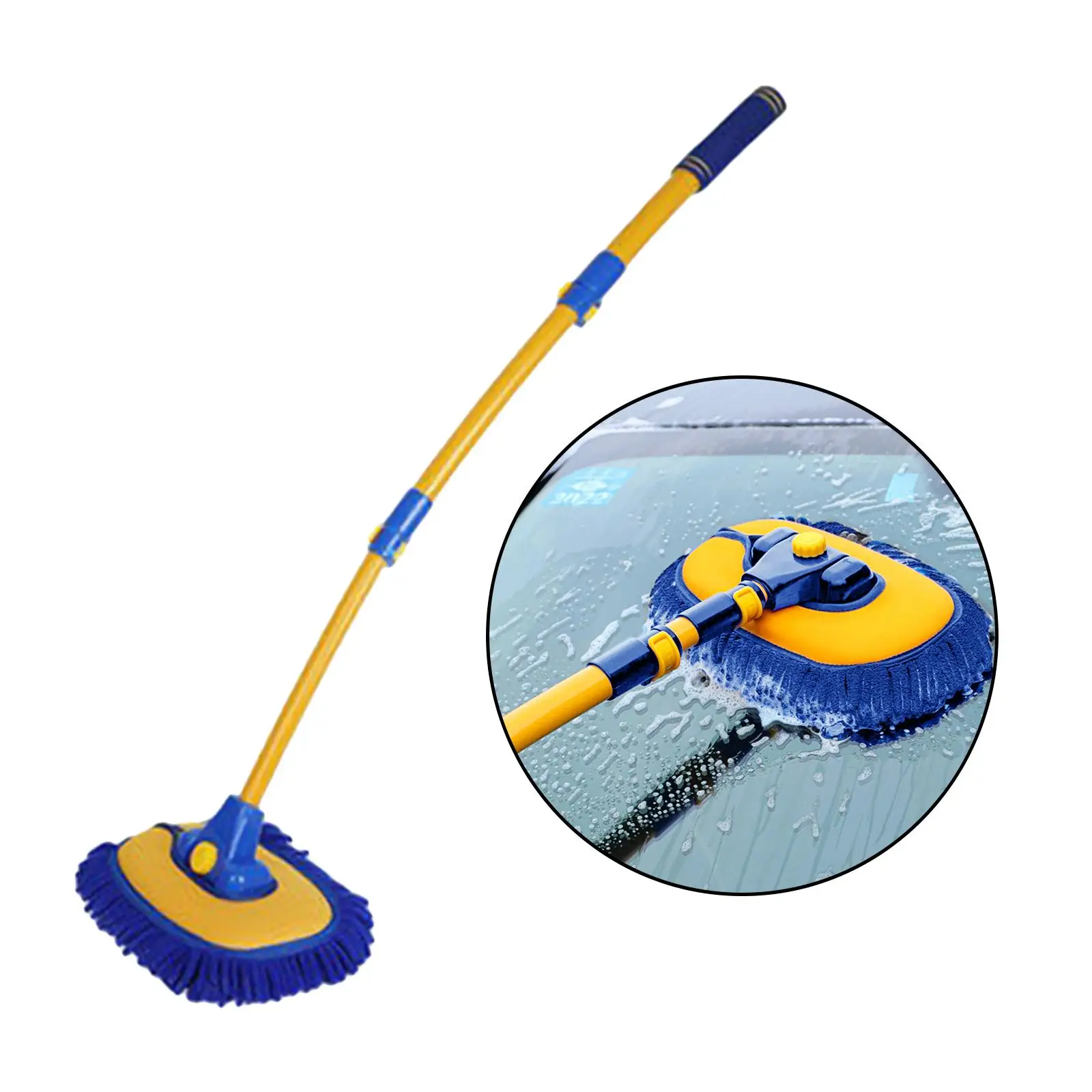 Telescoping Car Wash Brush Mop Scratch Free Extendable Cleaning Brush for RV Trailer