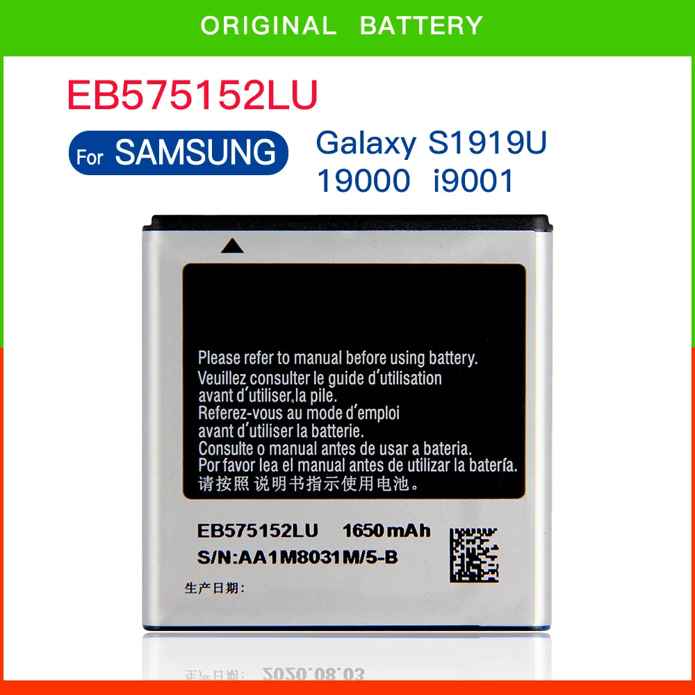 

EB575152LU EB575152VA EB575152VU Battery For Samsung Galaxy S I919U I9000 i9001 I9003 I589 I8250 I919 D710 I779 1650mAh Batteria