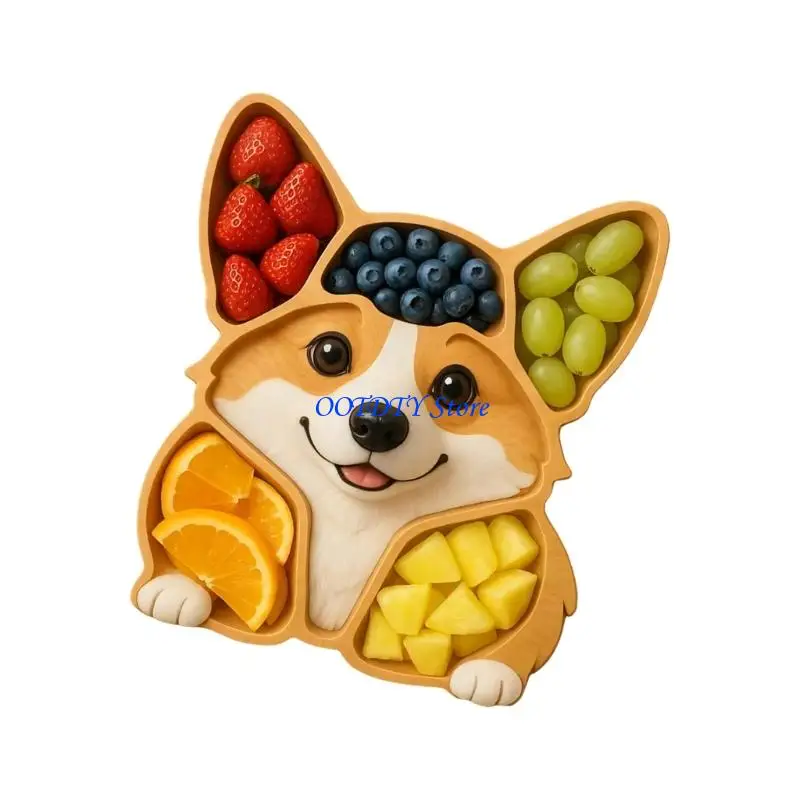 367A Charm Dog Head Shaped Serving Dish Fruit Platter For Entertaining Guest