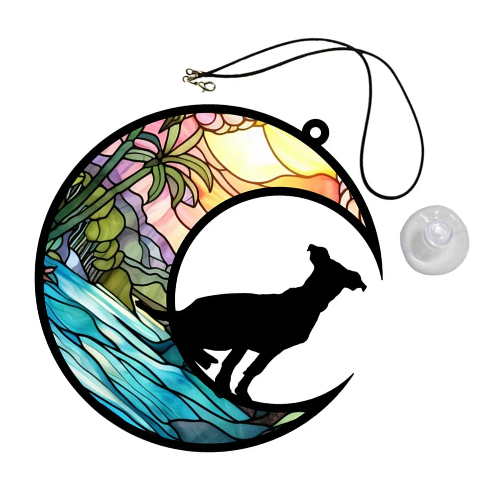 Statue décorative Moon Dog, sculptures de bureau pour la maison, accessoires décoratifs colorés, ornement pour la maison