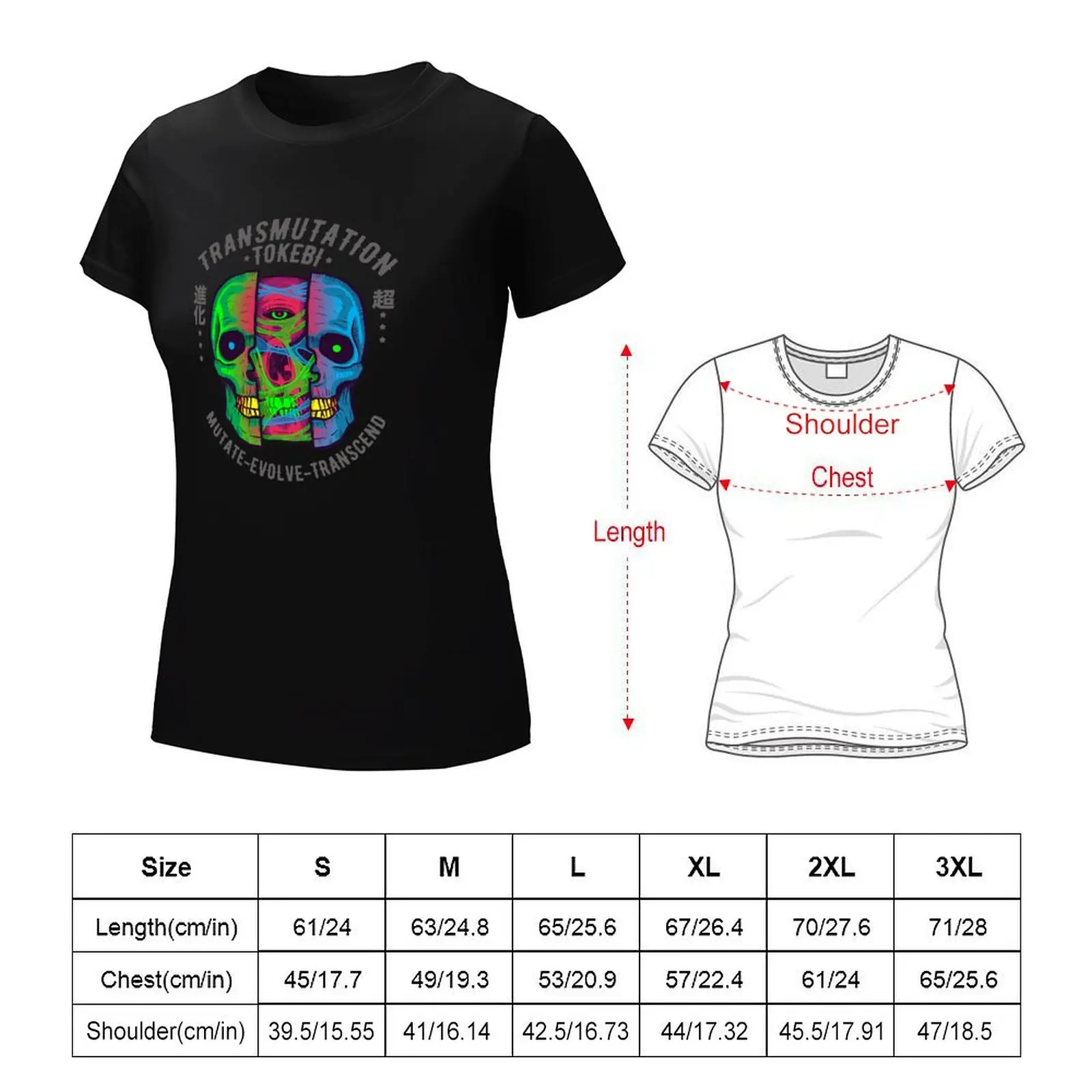 Paranormal Sci-Fi Double Skull T-shirt Aesthetic clothing summer tops designer clothes Women luxury