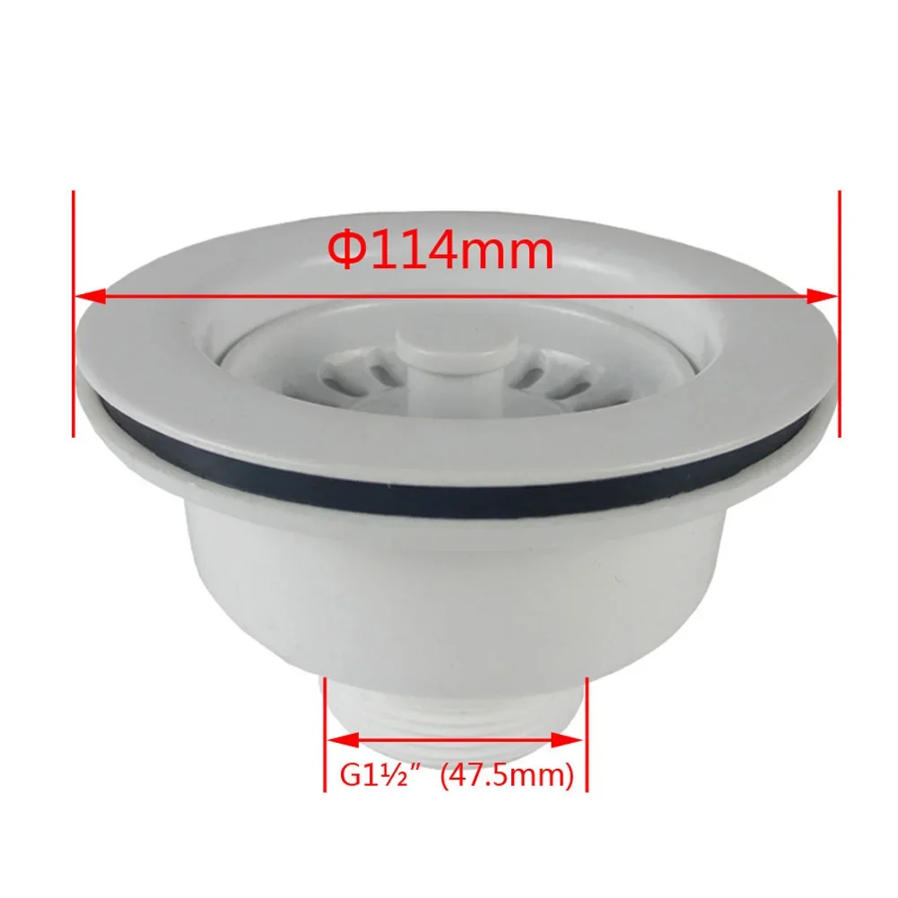 Sink Filter Kitchen 60mm Stainless Steel Sink Mini Basket Strainer Waste Kit 114mm Flange Bathroom Sink Strainer Accessories