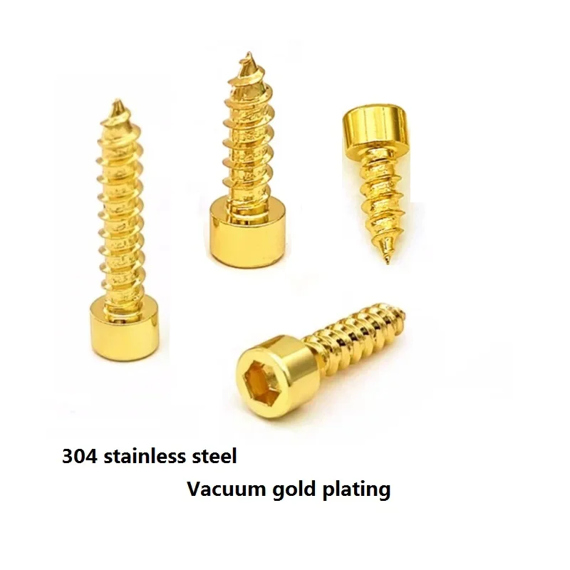 Gold 304 stainless steel hexagonal self-tapping horn screws M2M3M4M5M6