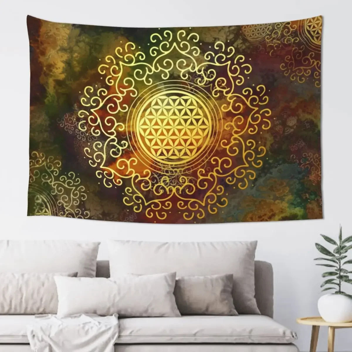 

Flower Of Life (Batik 1) Tapestry Decorative Wall Mural Room Decore Aesthetic Aesthetic Home Decor Tapestry