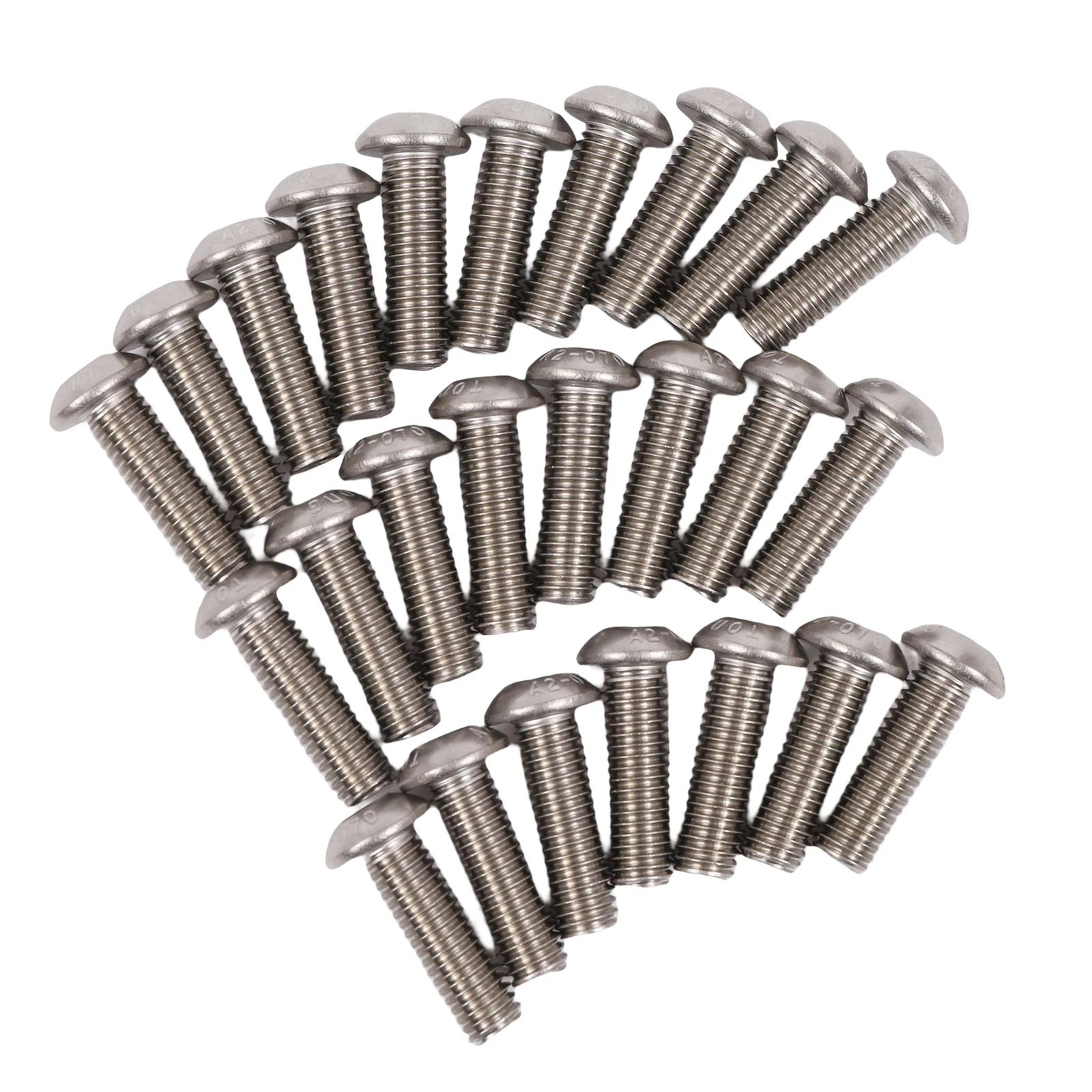 M8 x 1" Button Head Socket Cap Bolts Screws (25pcs) Stainless Steel Allen Hex Drive Fully Thread Machine Screw