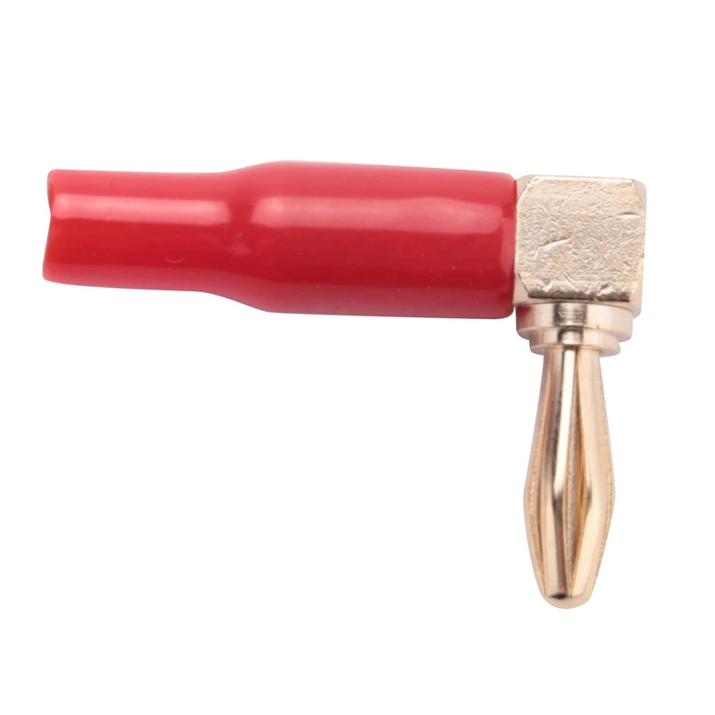 8Pcs 4Mm Banana Plug Speaker Wires Connector Adapter 24K Gold Plated Screw Type Pure Copper Right Angle Banana Plugs