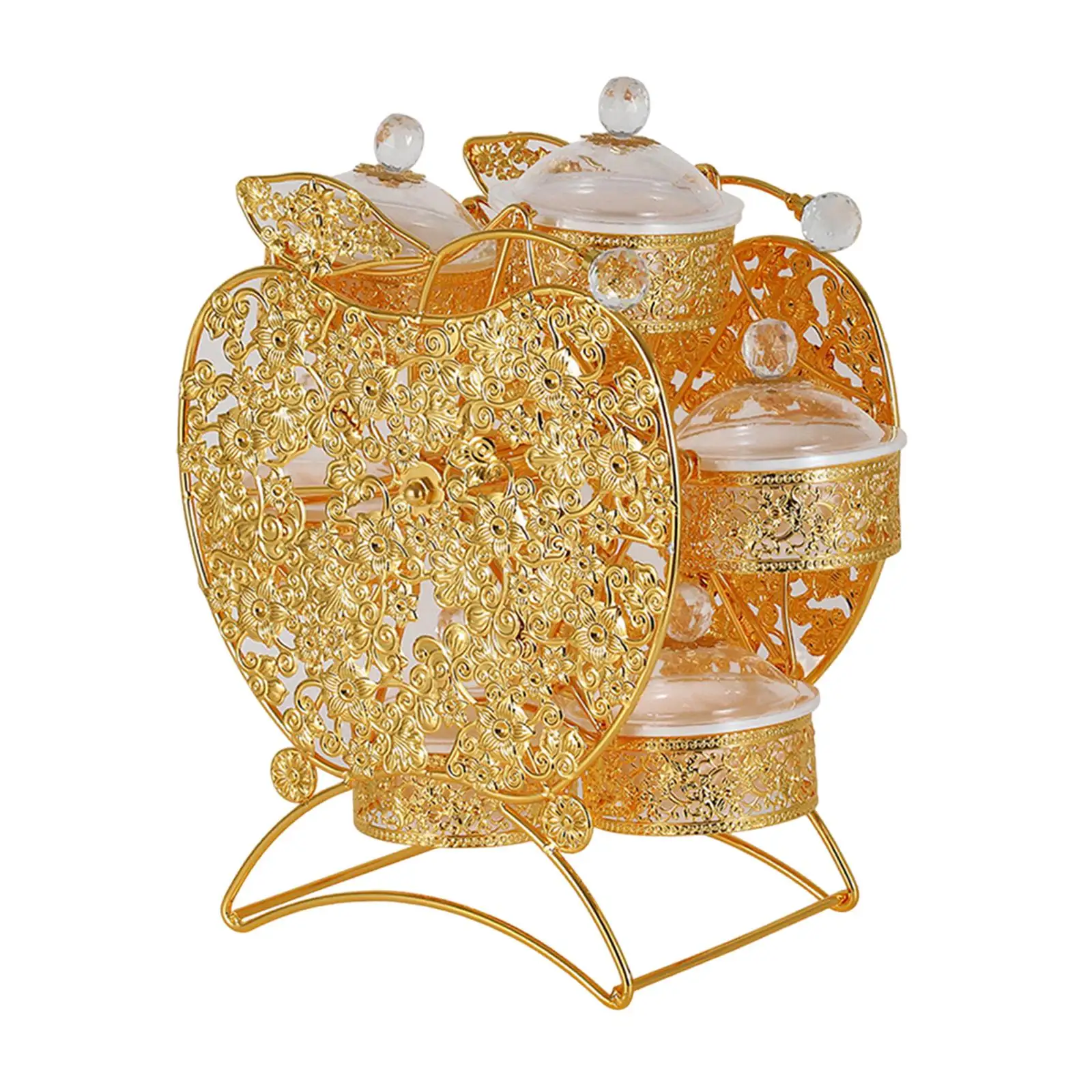 

Dried Fruit Box Iron Ornament Rotate Gold Breakfast Trays Vegetables Countertop Bowl Storage Gifts Cake Stand for Party Hotel