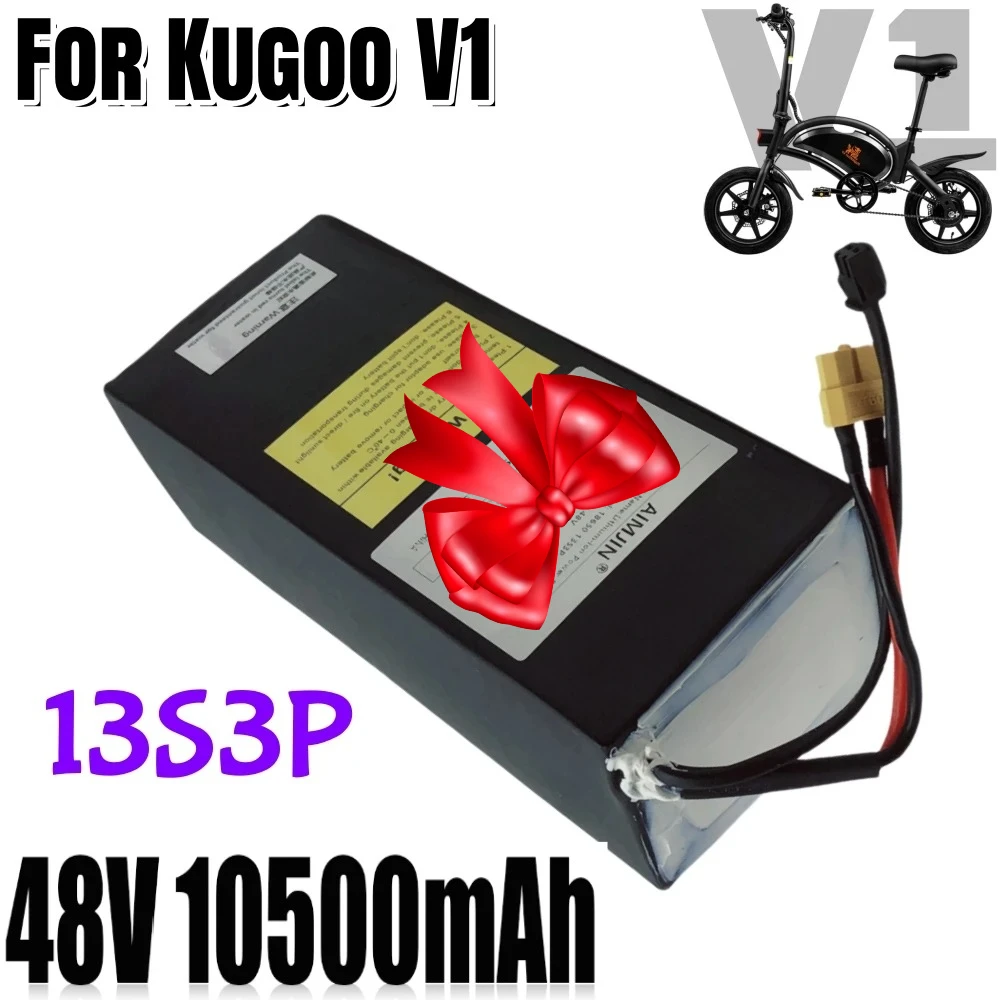 

100%New 18650 Lithium Ion Battery Pack 13S3P 48V 10.5Ah Rechargeable Battery 10500mAh With BMS Suitable Kugoo V1 Electric Bicycl