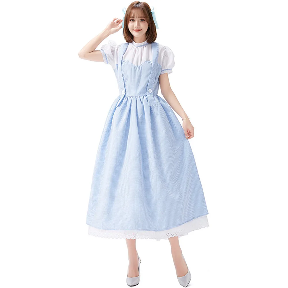 

Halloween Carnival Adult Anime Alice Maid Lolita Party Dress Up Pastoral Farm Cosplay Costume2025