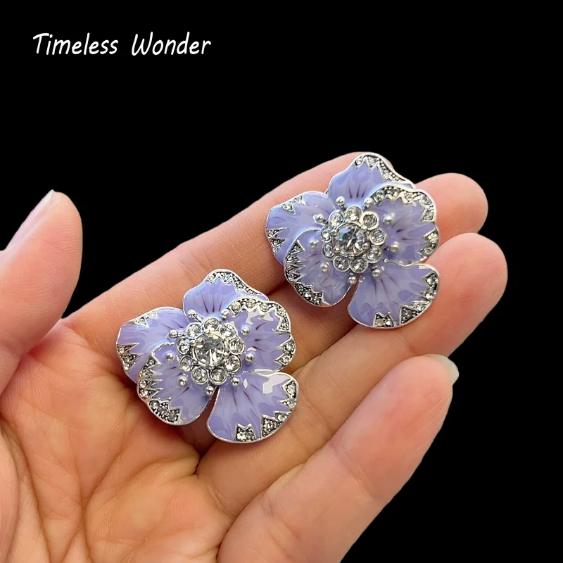 

Timeless Wonder Fancy Zircon Stone Floral Button Earrings for Women Designer Jewelry Punk Sweet Gift Rare Top Classy 3346