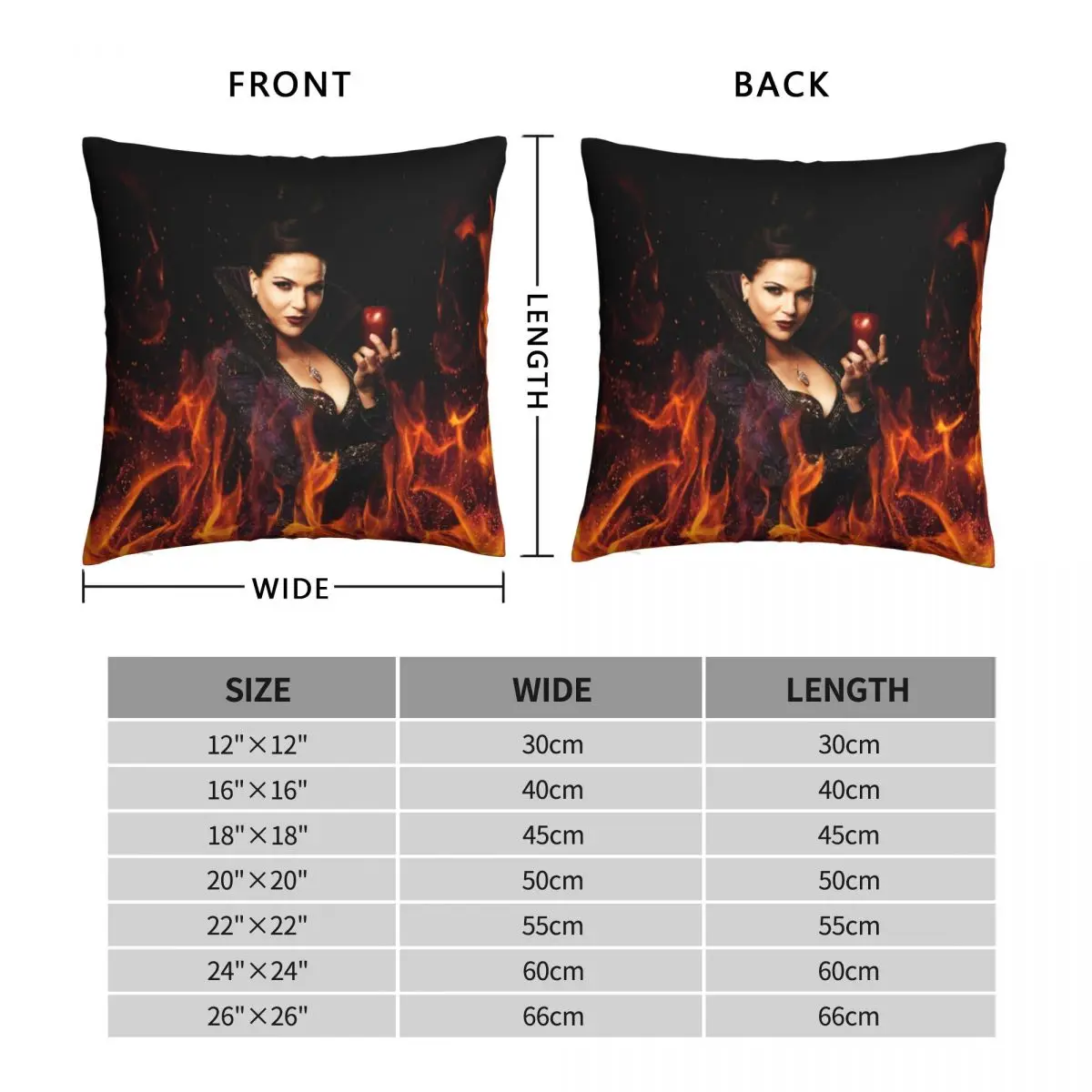 The Evil Queen Once Upon A Time Square Pillowcase Polyester Linen Velvet Printed Zip Decor Home Cushion Cover