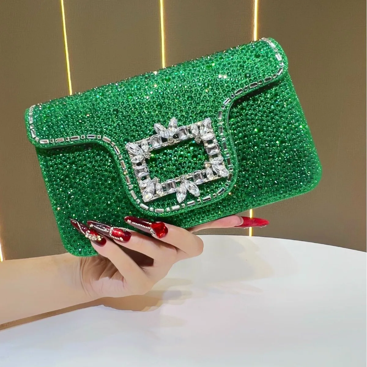 

Premium Soft Leather Shoulder Bags for Women Crossbody Handbag Ladies Designer Tote Elegant Purse Diamonds Clutch Prom 2025