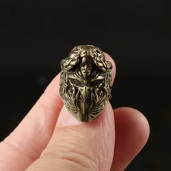 Righteous Paladin mask Brass Knife Bead EDC Outdoor DIY Paracord Accessories Handmade Woven Lanyard Pendant Umbrella Rope