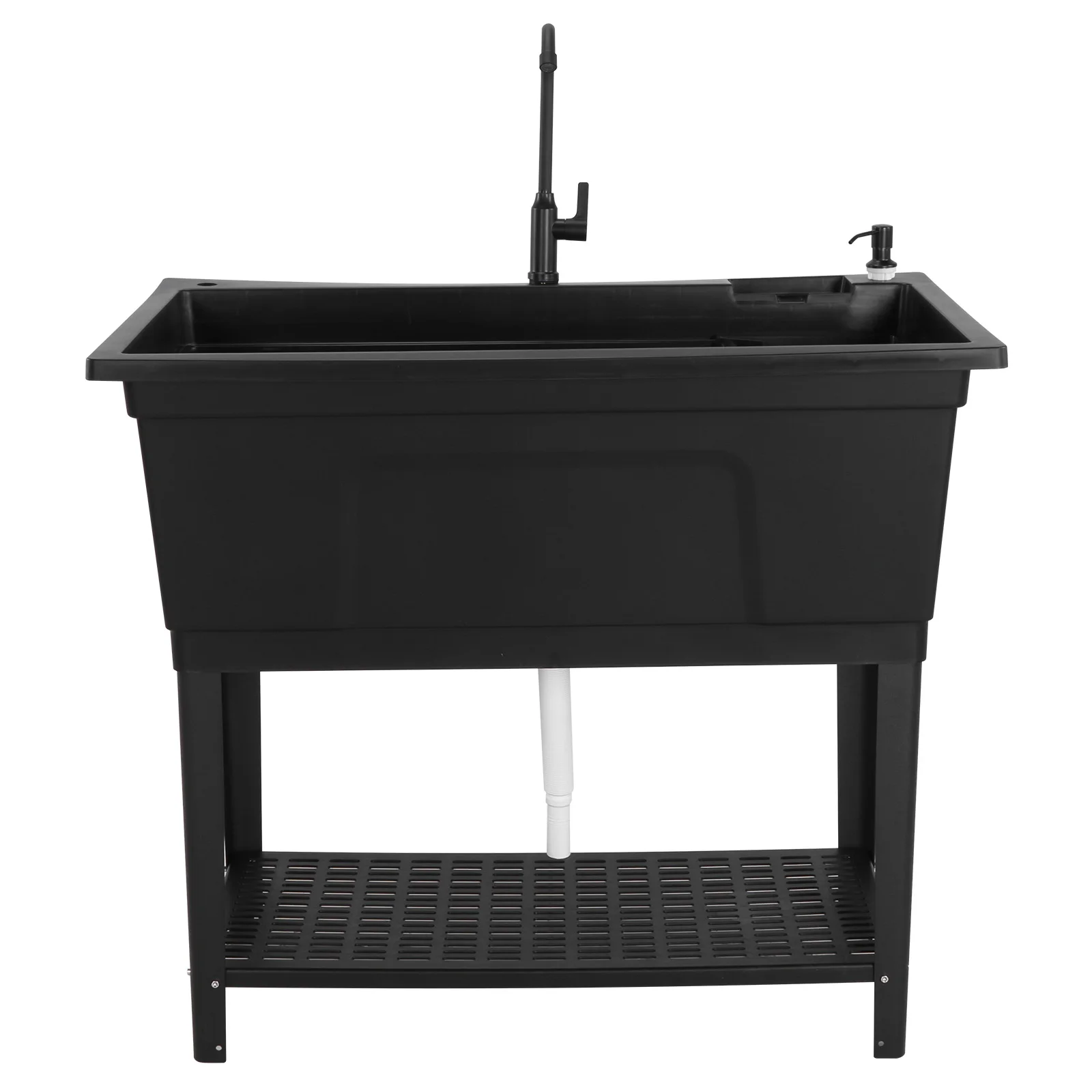 

Utility Sink with Stainless Steel Faucet Soap Dispenser Outdoor Hand Washing Station for Washing Room Backyard Garden