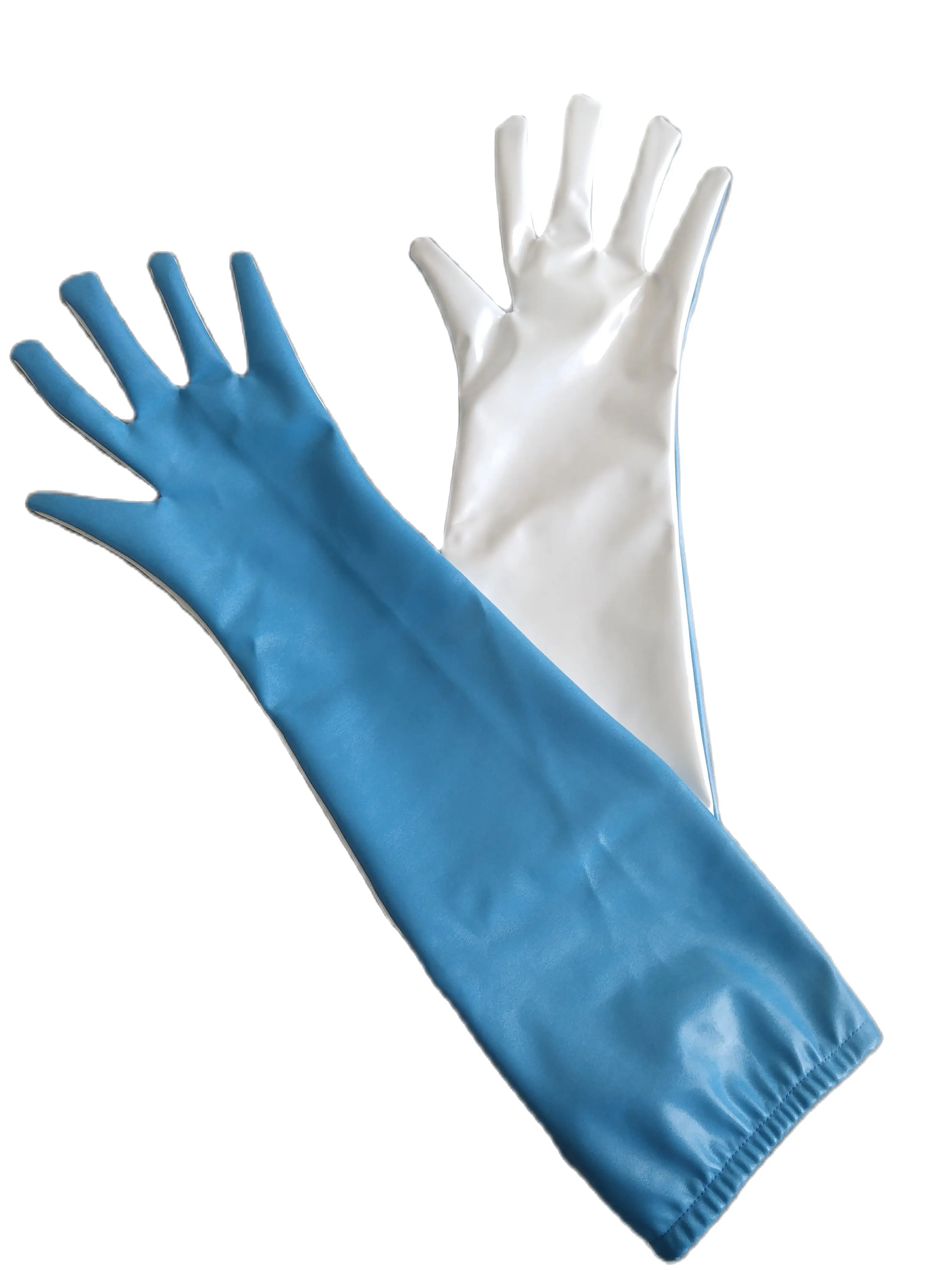 

40cm Halloween Cosplay Two-color gloves PVC Faux Leather long Gloves Costumes Glove Cosplay Accessories can be customized