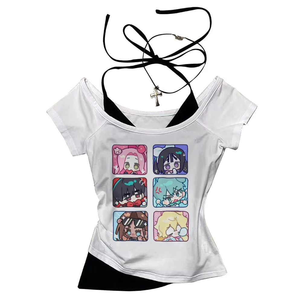 Alien Stage t shirt female hip hop Vintage Digital graphic anime Breathable shirt Comfortable Trendy korean clothes kawaii Y2k
