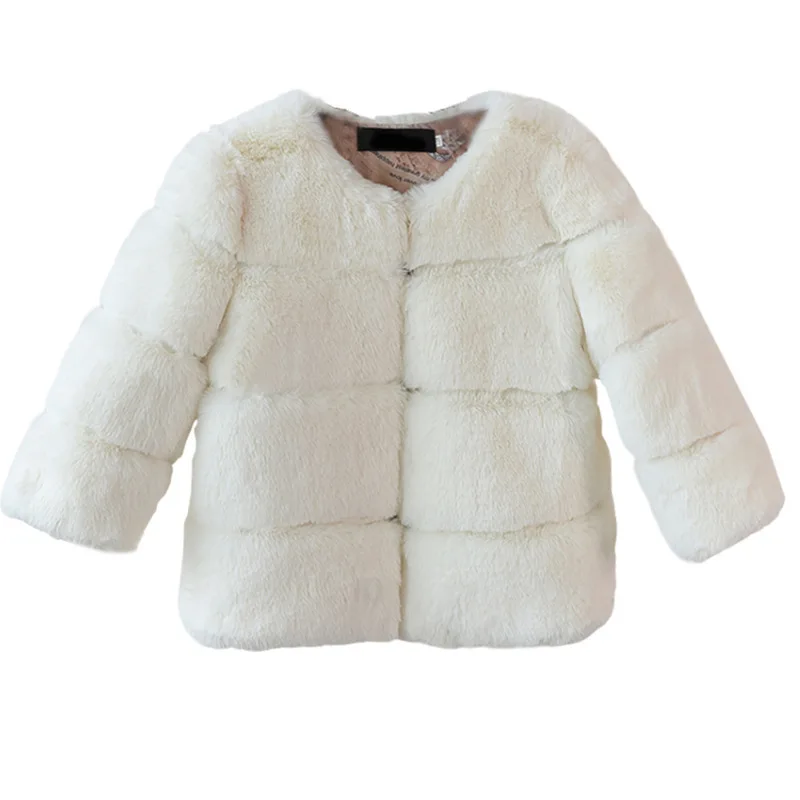 New Girls Winter Fur Coat Elegant Teenage Girl Faux Fur Jackets Thick Coats Warm Parkas Children Outerwear 1-10Yrs Girls Clothes